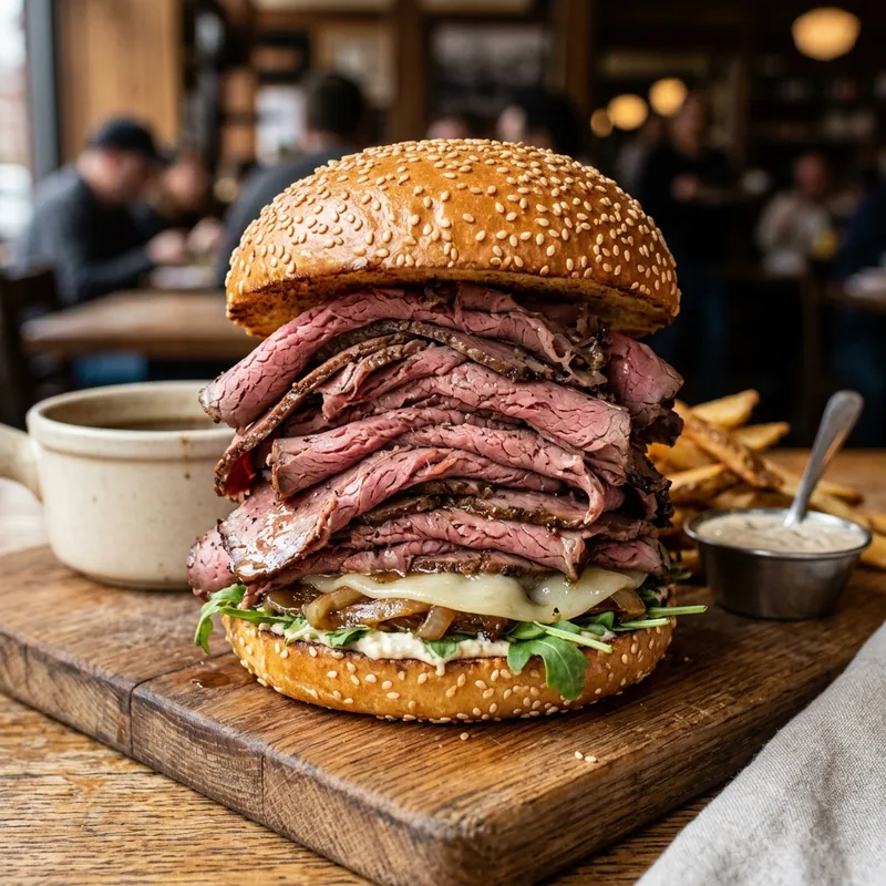 Arby's Half Pound Roast Beef Sandwich Bun Pile